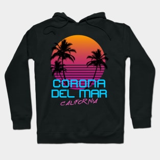 Corona Del Mar California Retro 80's Hoodie